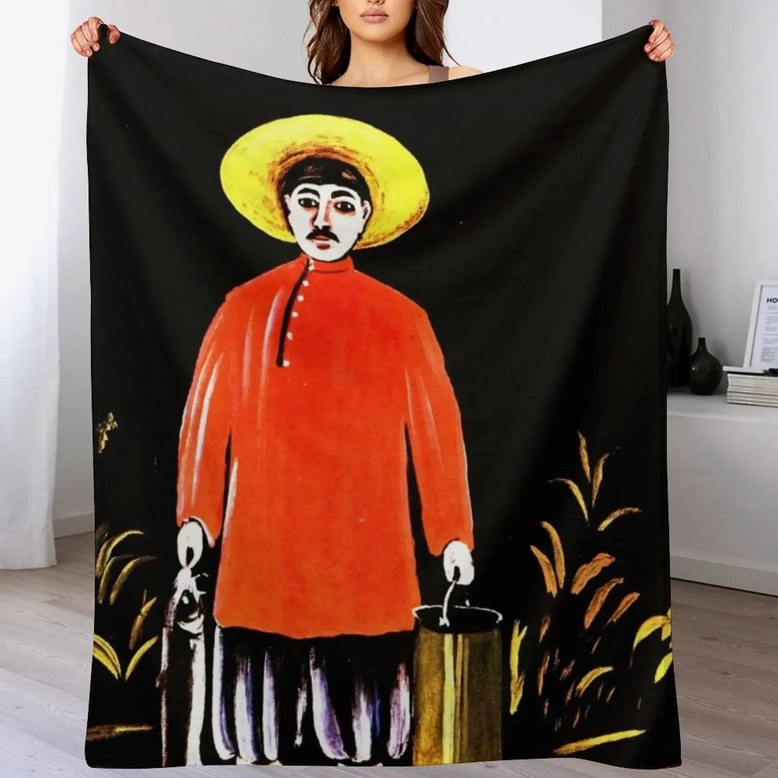 Рыбак в красной рубашке Нико Пироман 1908 Репродукция Одеяло Naive Art Роскошные