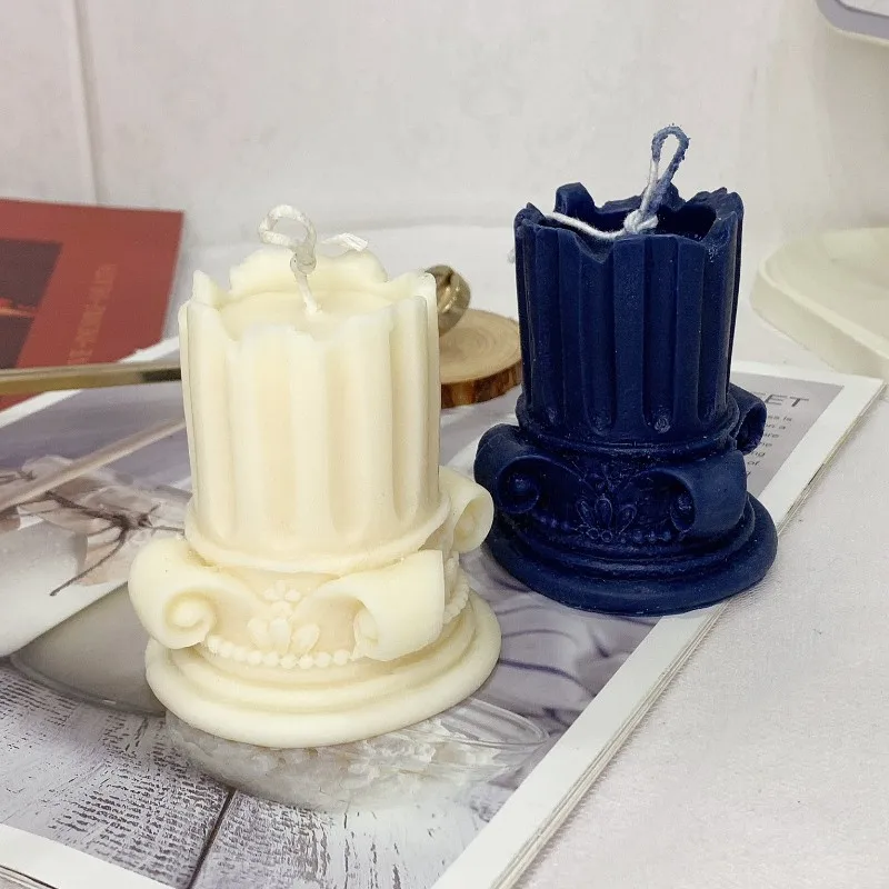 

Creative Marble Pillar Scented Candles for Party Nice Home Decor White Blue Art Candles for Praying Wonderful Gift Party Candles
