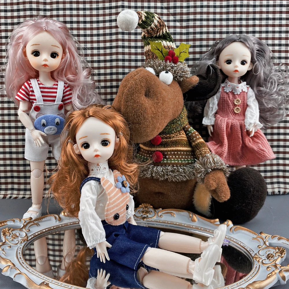 

BJD Комбинезоны для кукол 1/12 съемное шарнирное тело Модная Кукла одежда наряд Макияж Волосы глаза обувь для девочек подарок на день рождения