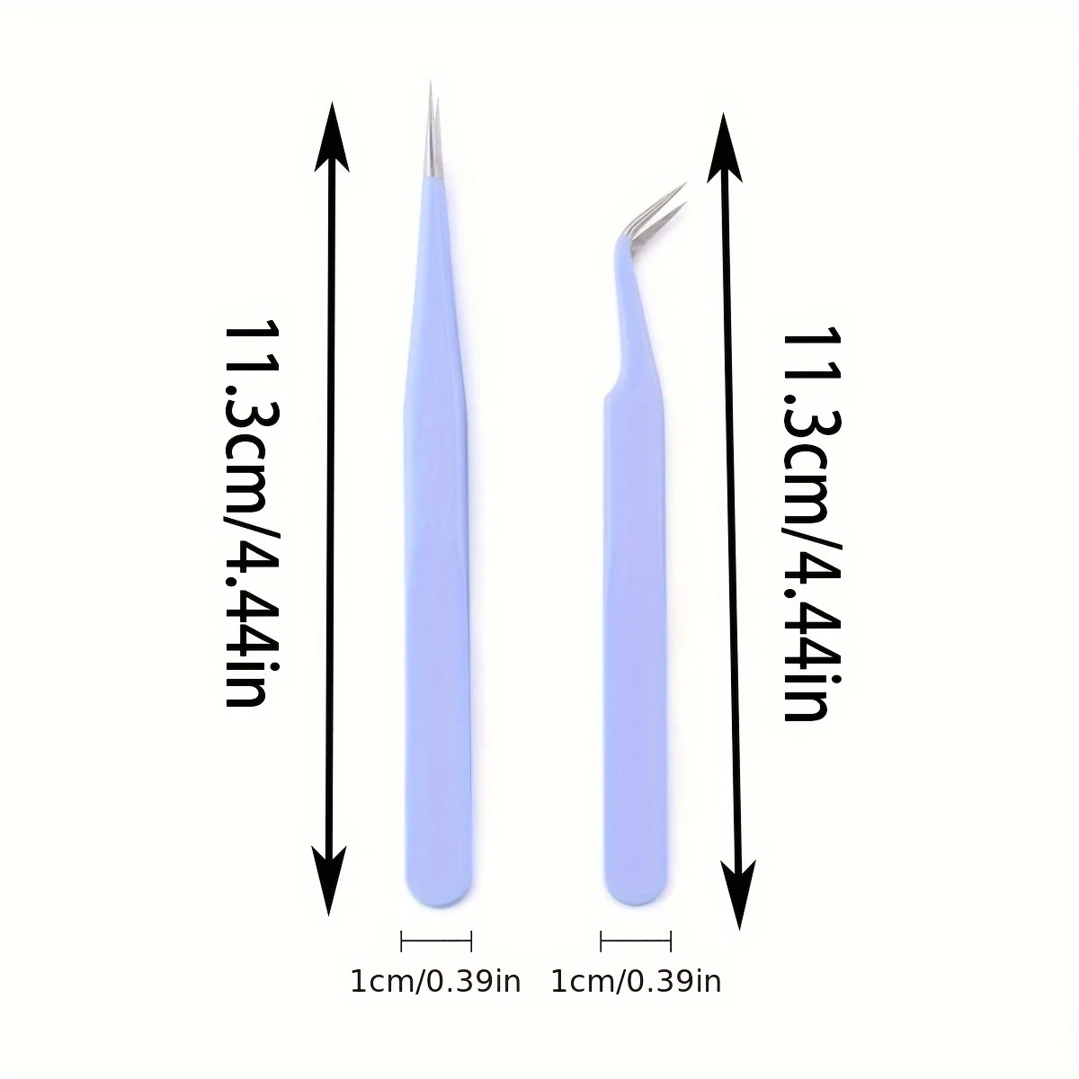 Набор Прецизионных Пинцетов Из 2-х Зеленых И Фиолетовых Прямых Нескользящих