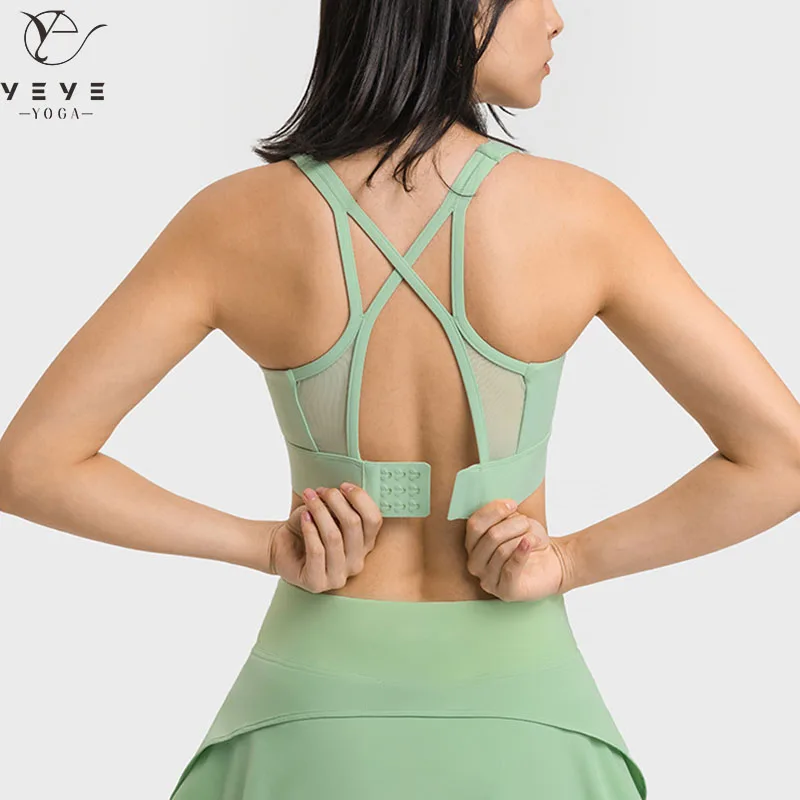 

Женские ударные бюстгальтеры для бега и тренировок с застежкой сзади, противоударные спортивные бюстгальтеры с крючками и петлями для спортзала, топы с фиксированной нагрудной подушкой