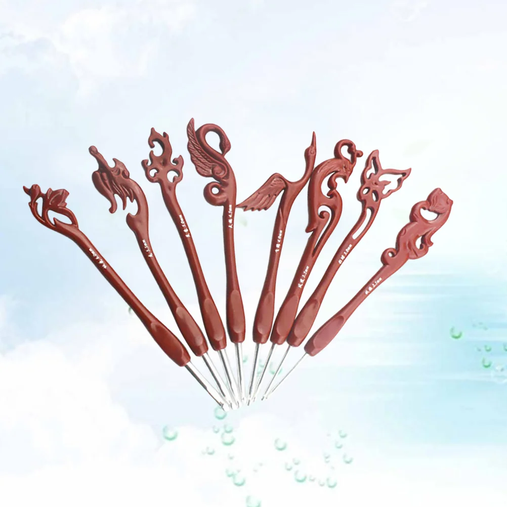 8 шт. набор крючков для вязания крючком из смешанного алюминия в стиле ретро