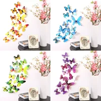 12pcs butterflies wall sticker decals stickers on the wall new year home decorations 3d butterfly pvc wallpaper for living room
