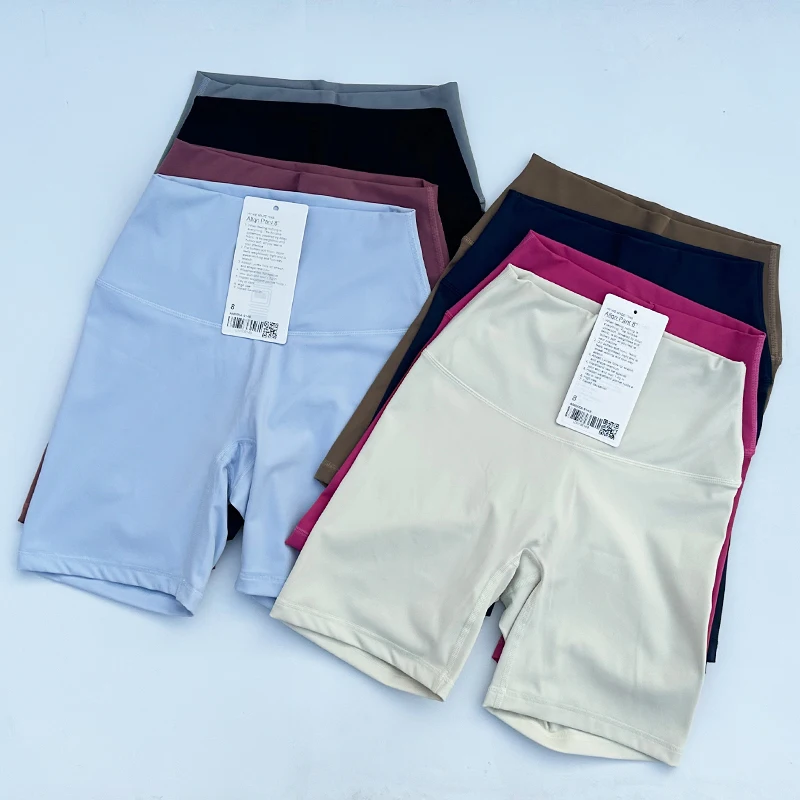 LULUWomen Sports Shorts Running Fitness Biker High Waist Shorts Women Stretchy Shorts Workout Leisure Yoga Gym Short