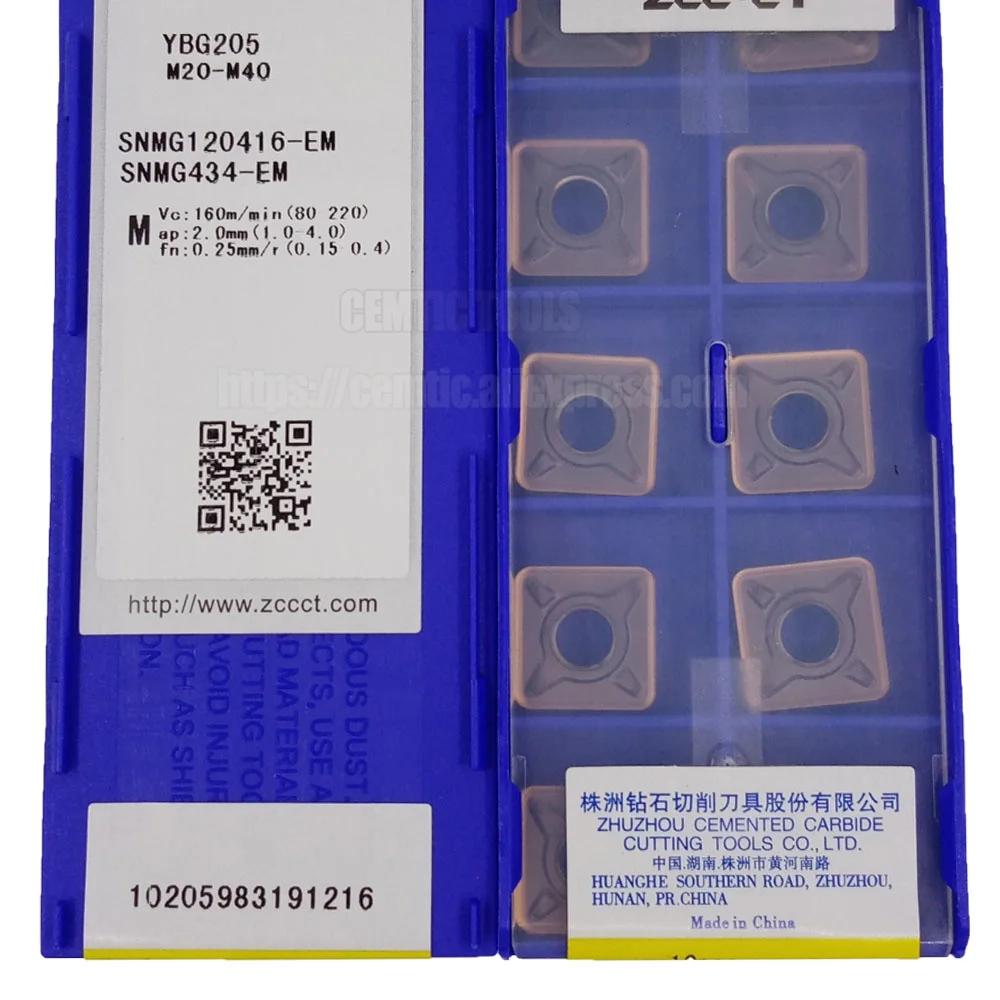 

ZCC Brand CNC лезвие из сплава YBG205 SNMG120416-EM 10 шт/партия