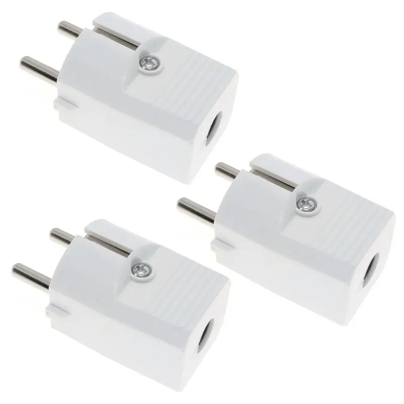 

3 Pack - Schuko Type F DIY Replacement Rewireable Power Plug AC250V 16A