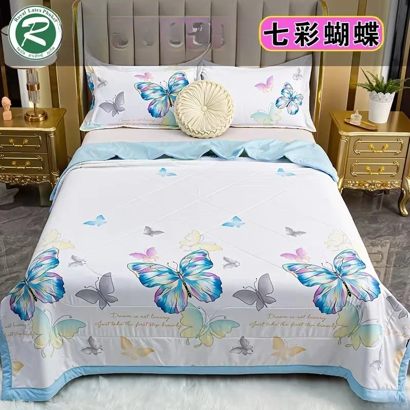 Таиландское королевское латексное одеяло из стираного хлопка летнее