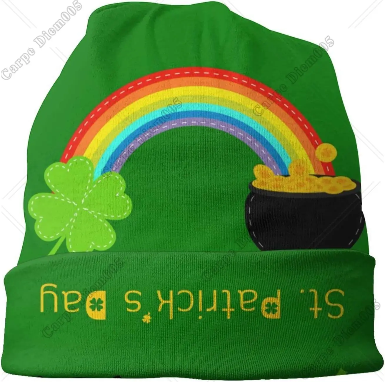 Шапка-бини в стиле Св. Патрика для мужчин и женщин Теплый головной убор с радужным