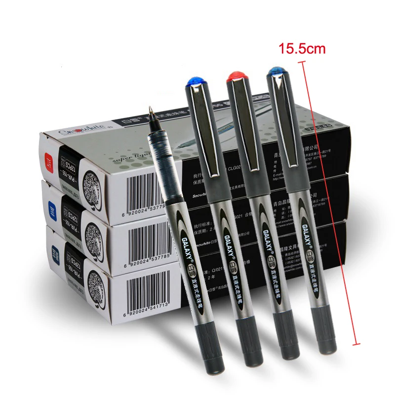 

12pcs 0.5mm Roller Pen Black/Red/blue Color ink Straight Liquid Rollerball Gel