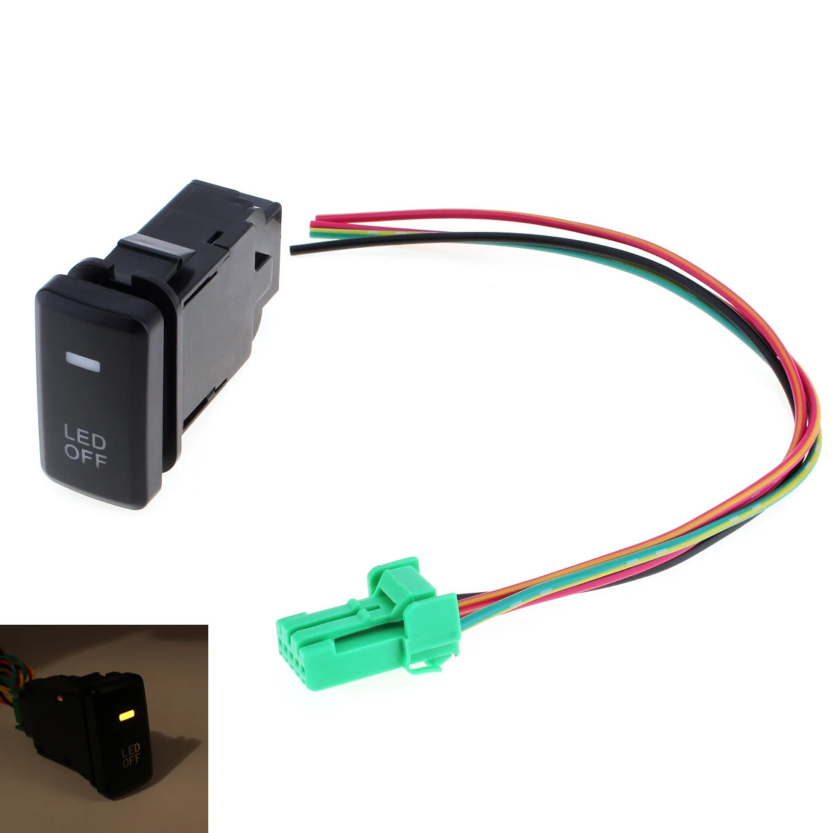 

1PC Car Rocker Toggle Switch Fog Light Switch LED Lamp On Off Locking Lighted Switch with Connecting Line For Toyota Cars