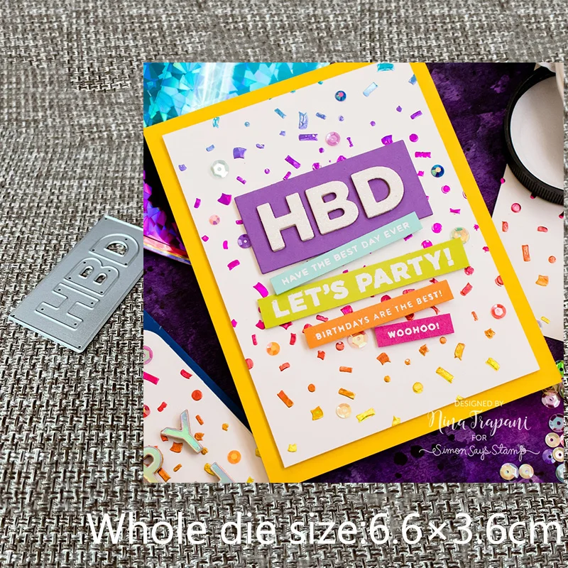 Металлический трафарет XLDesign пресс-формы HBD Рамка для украшения скрапбукинга