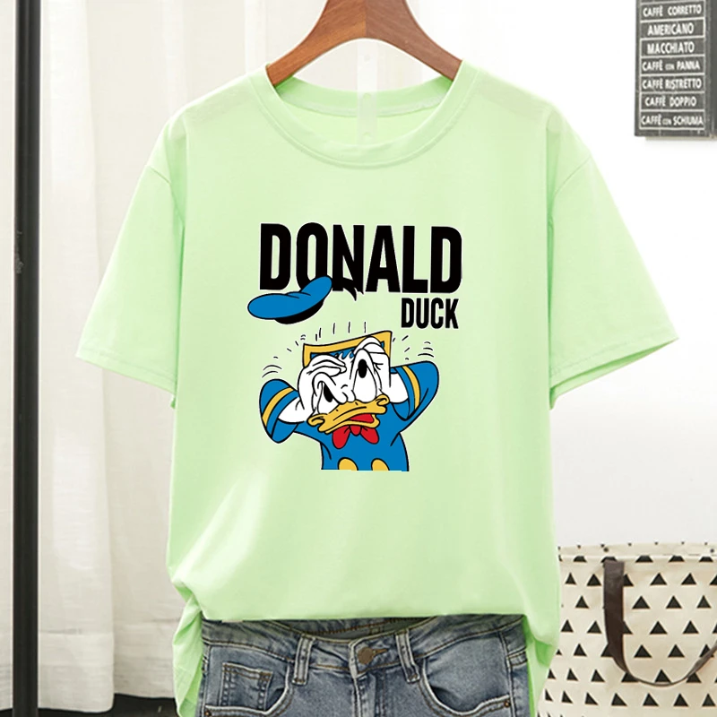 

Disney Shirt Plus Size Cartoon Donald Duck Print Women Tshirt Girl Casual Funny T Shirt Lady Top Tee Hipster Drop Shipping Y2K
