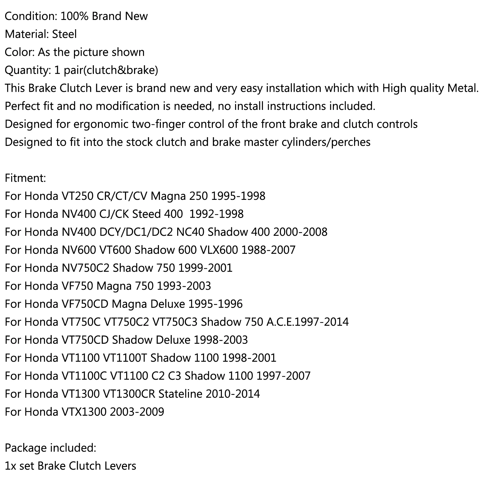 Рычаги тормозной муфты для Honda VT250 CR/CT/CV NV400 NV600 VF750 VT750C VT1300