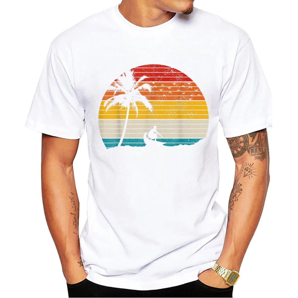 Teehub Beach Surf Design Männer T-Shirt Retro Surfen gedruckt T-Shirts Kurzarm Vintage Surfer T-Shirts Harajuku T-Shirt – Detail 4