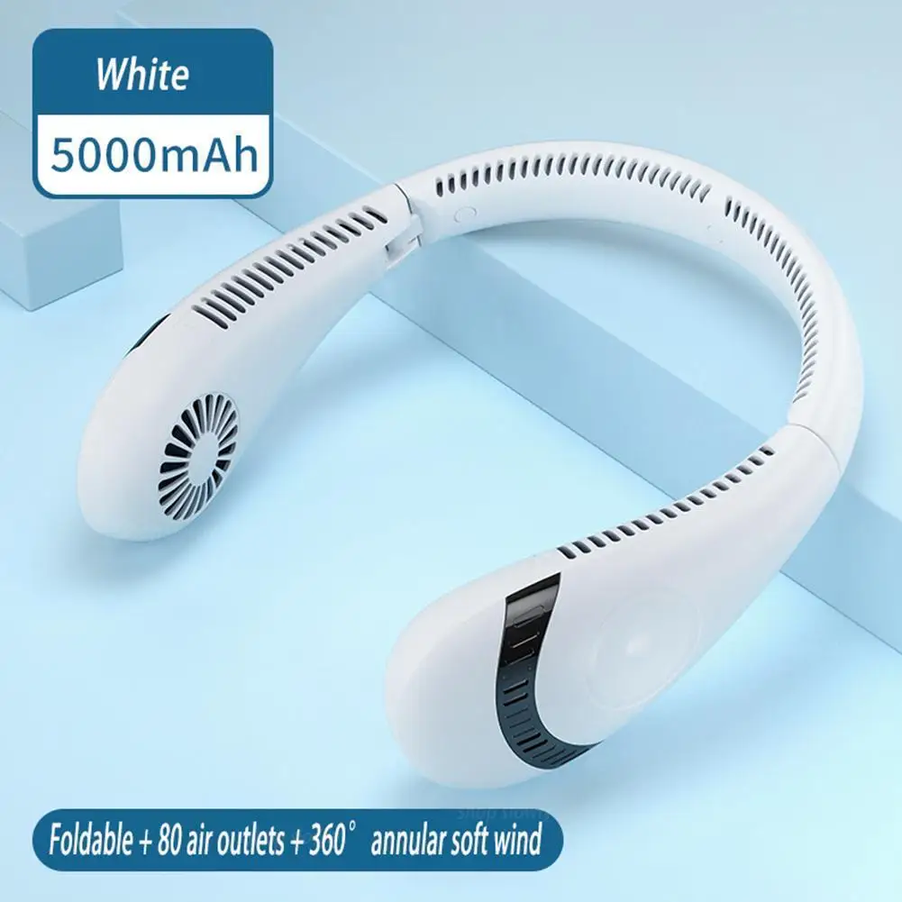 

Leafless hanging Neck Fan 360 Degree Ventilador Fan USB Rechargeable Mini Cooling Fan Portable Folding Sports Hanging Neck Fan