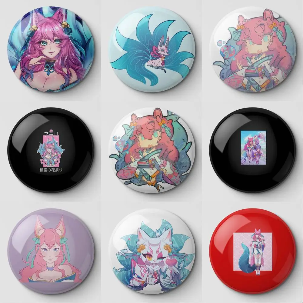

Ahri Spirit Blossom Soft Button Pin Customizable Lover Fashion Badge Cartoon Creative Clothes Jewelry Lapel Pin Hat Gift Brooch