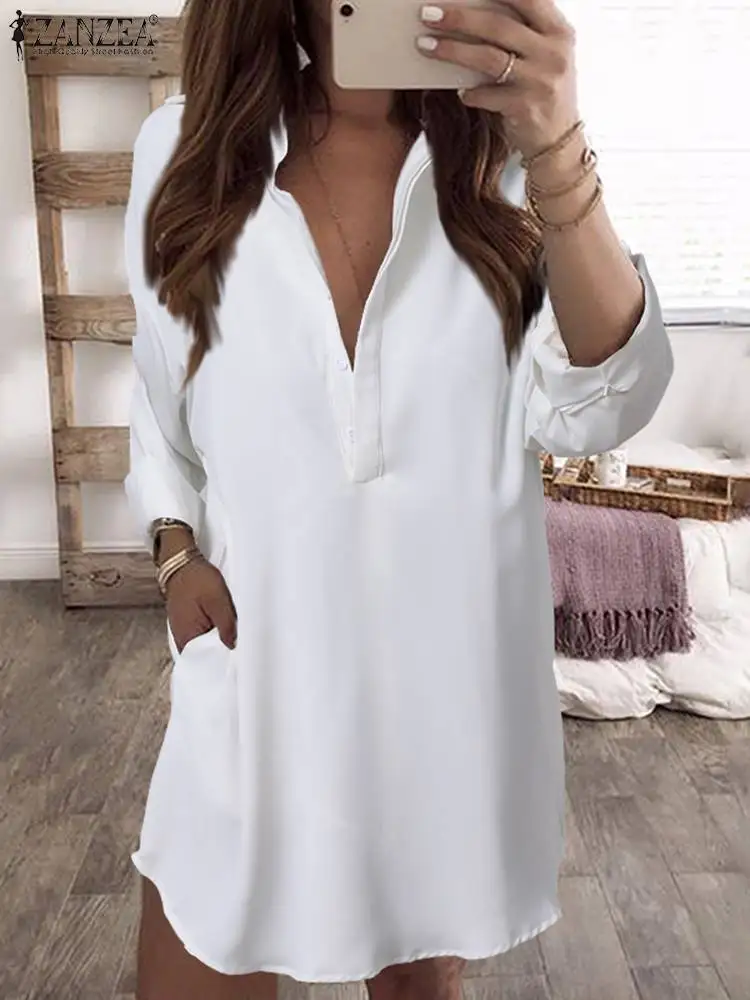 

Элегантная офисная одежда Celmia, белые рубашки, весна 2023, Женские Простые однотонные Длинные Блузки, повседневные Черные блузы с длинным рука...