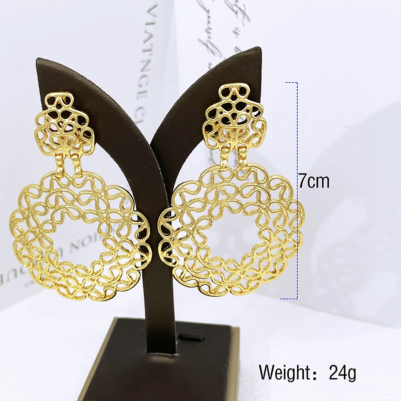 Женские серьги-подвески золотого цвета с покрытием из 18-каратного золота