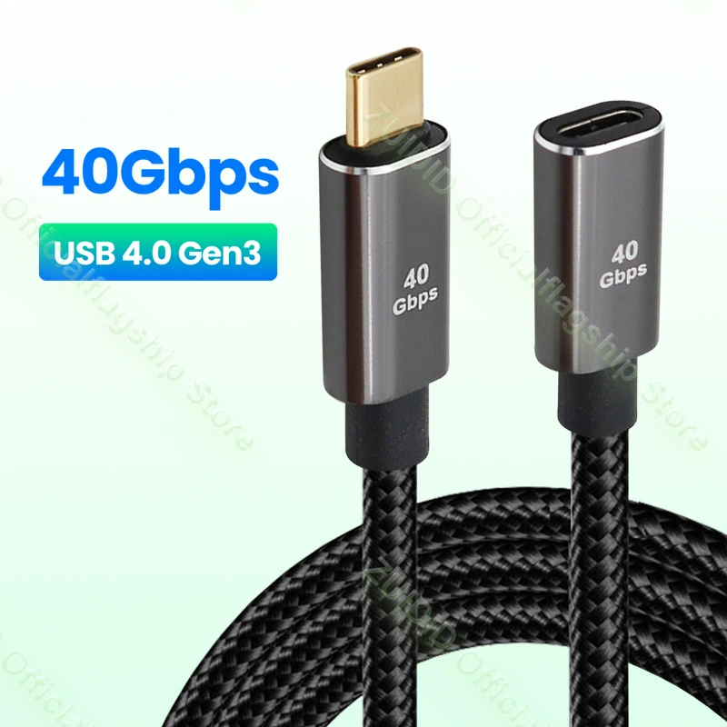 USB4.0 40Gbps Extension Cable USB Type C to Type C PD 100W 5A Fast Charging Cable Thunderbolt 3 8K@60Hz Cable For Macbook Pro