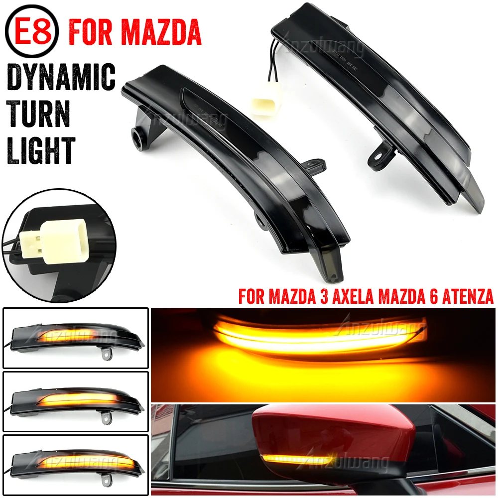 

2Pcs LED Dynamic Turn Signal Rearview Side Mirror Blinker Sequential Light For Mazda 3 Axela 2017 2018 Mazda 6 Atenza 2018