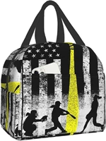 softball flag american flag lunch bags for women portable cooler tote bag reusable insulated lunch box for travel picnic work