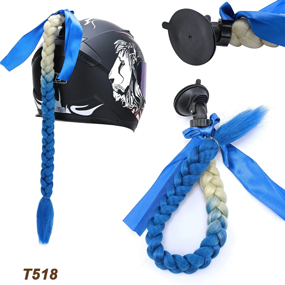 

Синтетический мотоциклетный шлем Benehair, косички для конского хвоста, для любого шлема, присоска, многоразовые