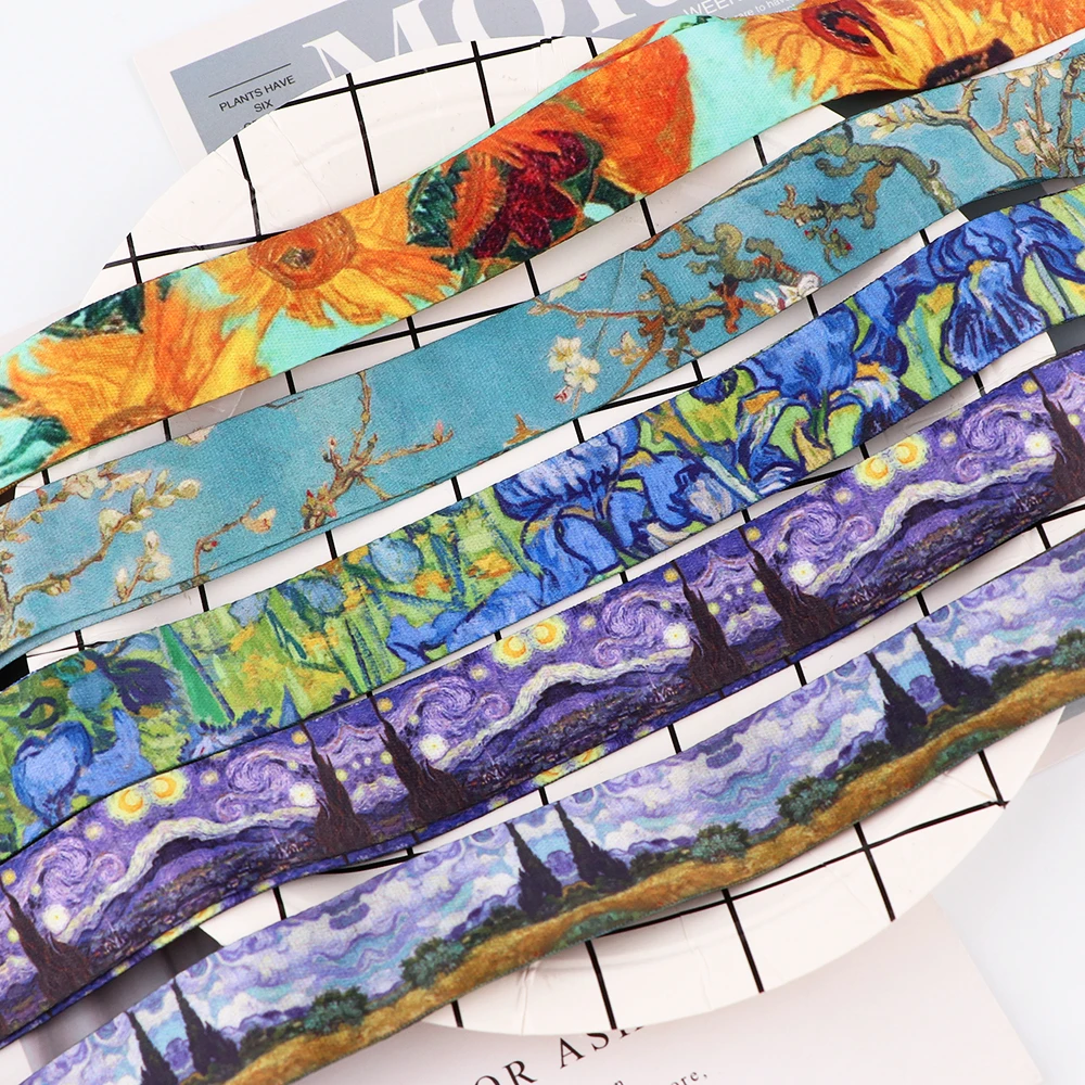 kkz002 van gogh art lanyard for keys chain id credit card cover pass phone charm badge holder keys accessories fashion gifts free global shipping