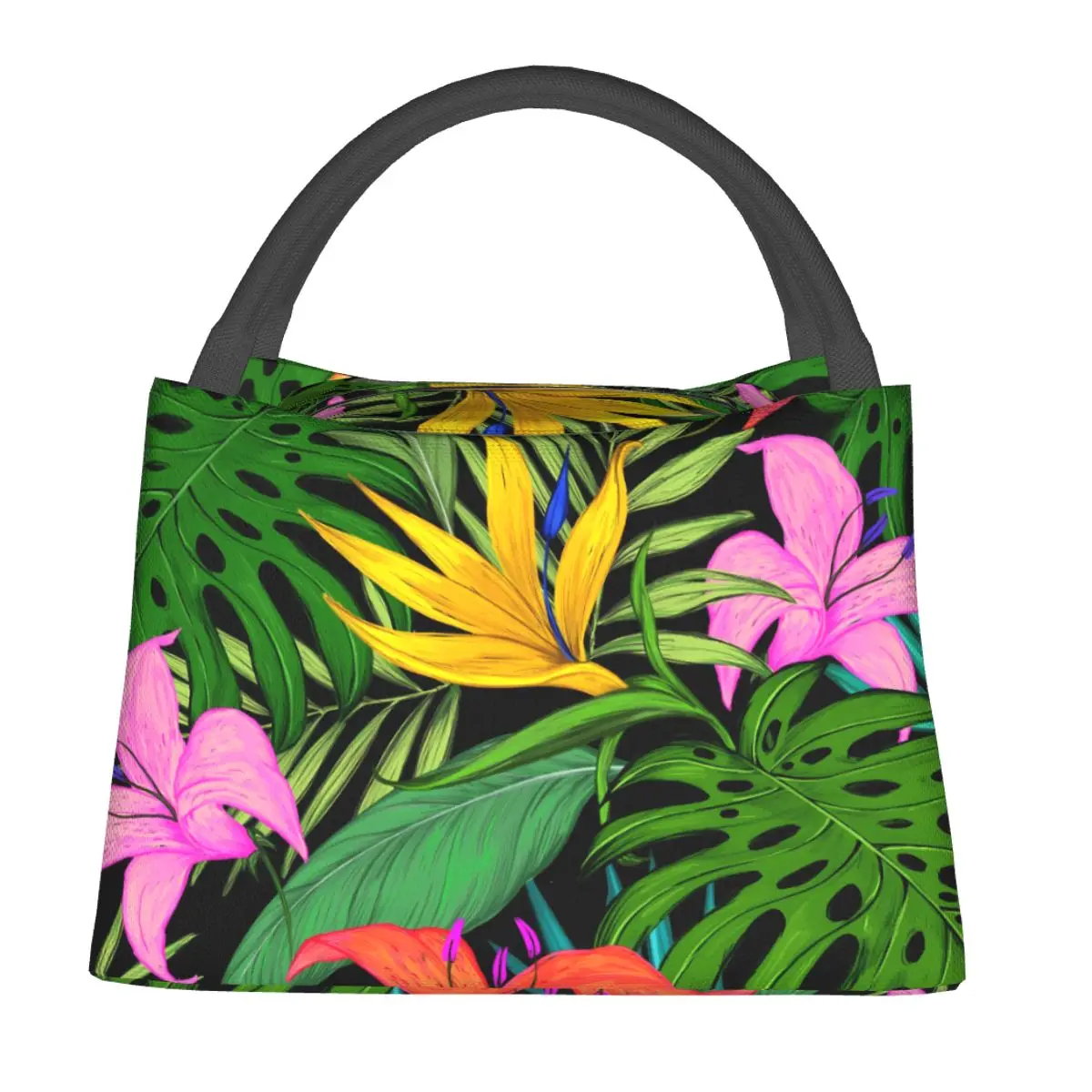 

Colorful Plant Lunch Bag Hawai Tropical Fashion Lunch Box For Child Picnic Convenient Cooler Bag Print Tote Food Bags