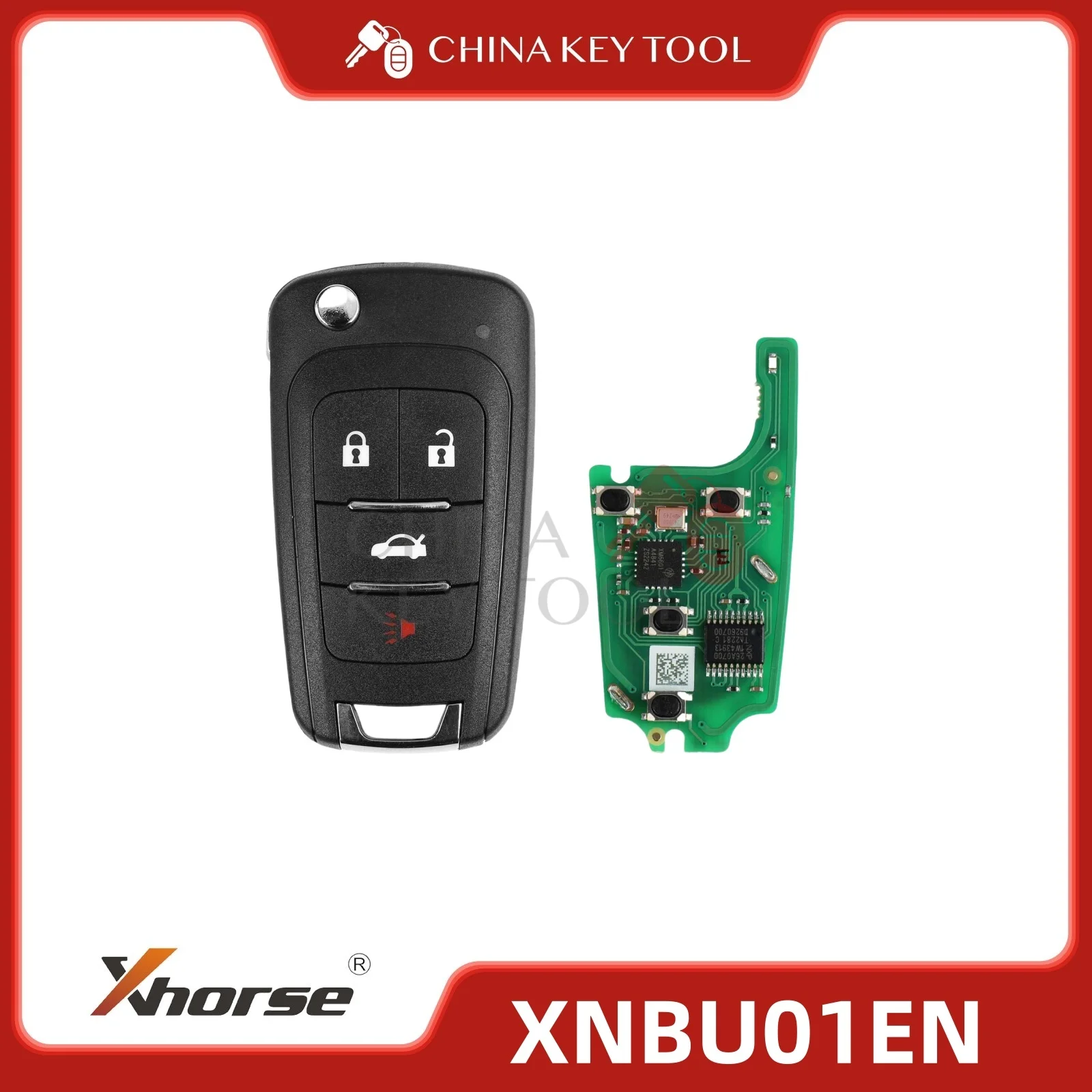 

1PCS Xhorse Wireless Flip Remote Key For Buick Style 4 Buttons XNBU01EN