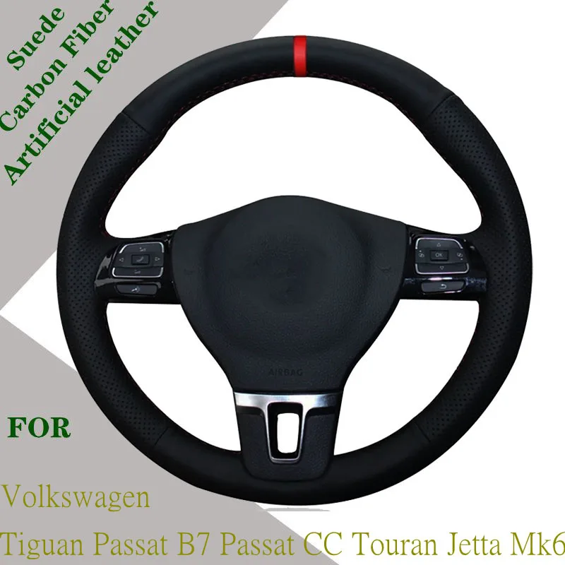 Car Steering Wheel Cover Waterproof Fit For Volkswagen Tiguan Passat B7 Passat CC Touran Jetta Mk6 Auto Interior Car Accesso