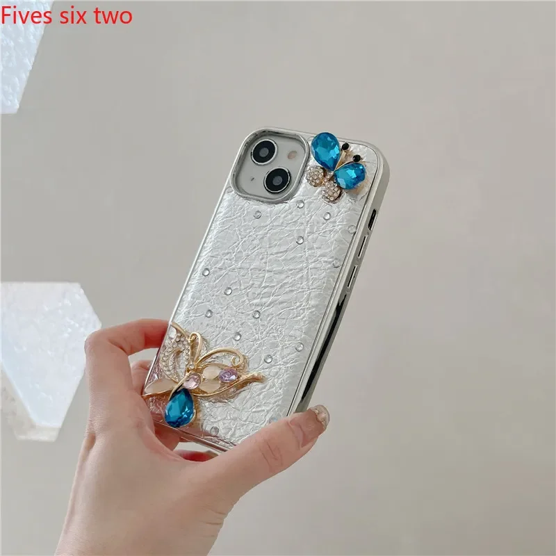 Блестящие чехлы для телефонов с 3d-изображением бабочек кристаллов браслетов iPhone