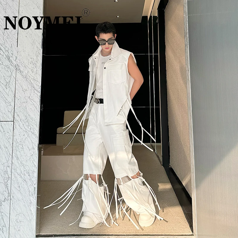 NOYMEI нишевые повседневные дизайнерские брюки со съемной лентой мужской жилет без