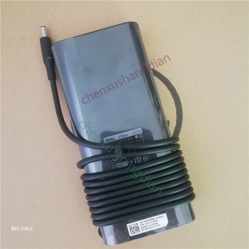 Новый тонкий адаптер питания Dell 130 Вт XPS 15 19 5 В-6 67 А 4 мм rn7gd