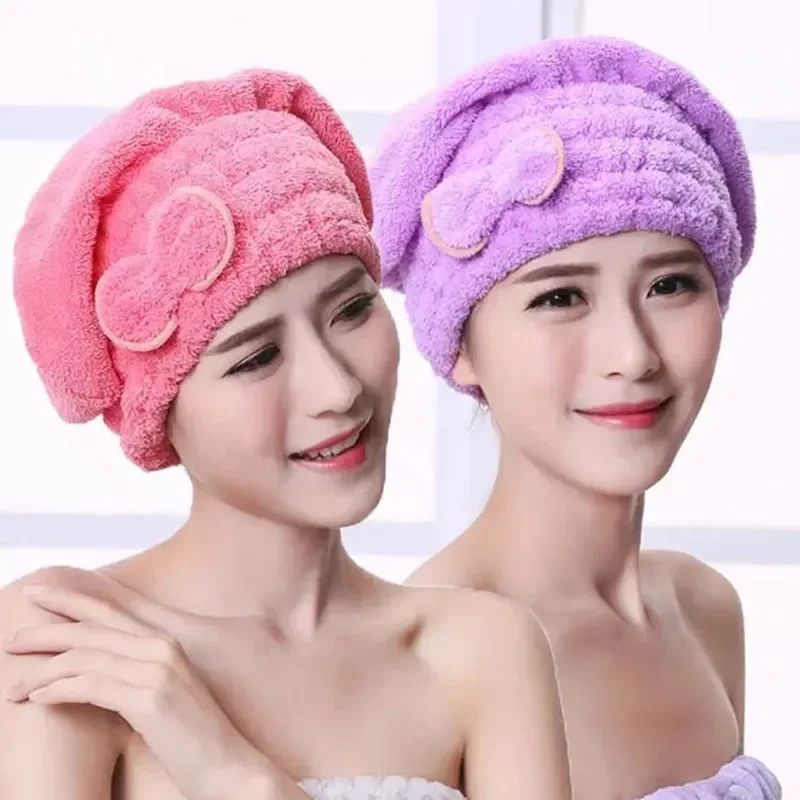 

Shower Cap for Women Hair Cap Microfibre Quick Hair Drying Bath Spa Bowknot Wrap Towel Hat Cap For Bath Bathroom Accessories