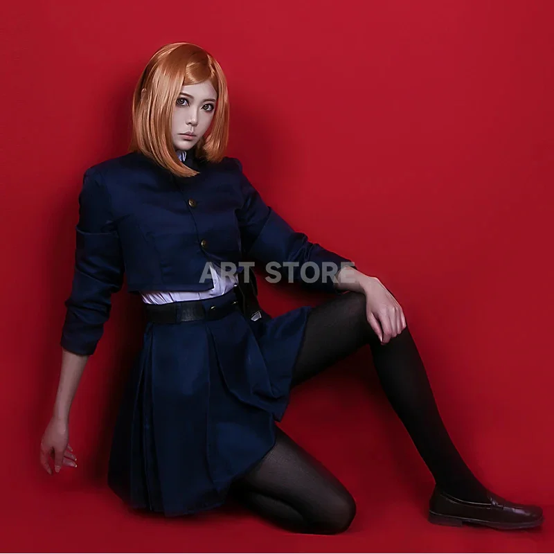 Костюм для косплея кугисаки нобара из аниме ююютсу кайсен топ юбка пальто на