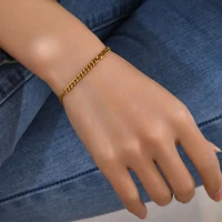 gold chain bracelet chain length 16cm european and american retro cool hip hop trend fashion thick chain bangles