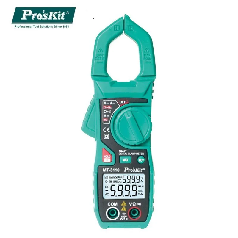 

Pro'skit MT-3110 Smart Clamp Meter Dual Screen Digital Display Multimeter Auto Selection of ACA,ACV,DCV,Resistance and Frequency