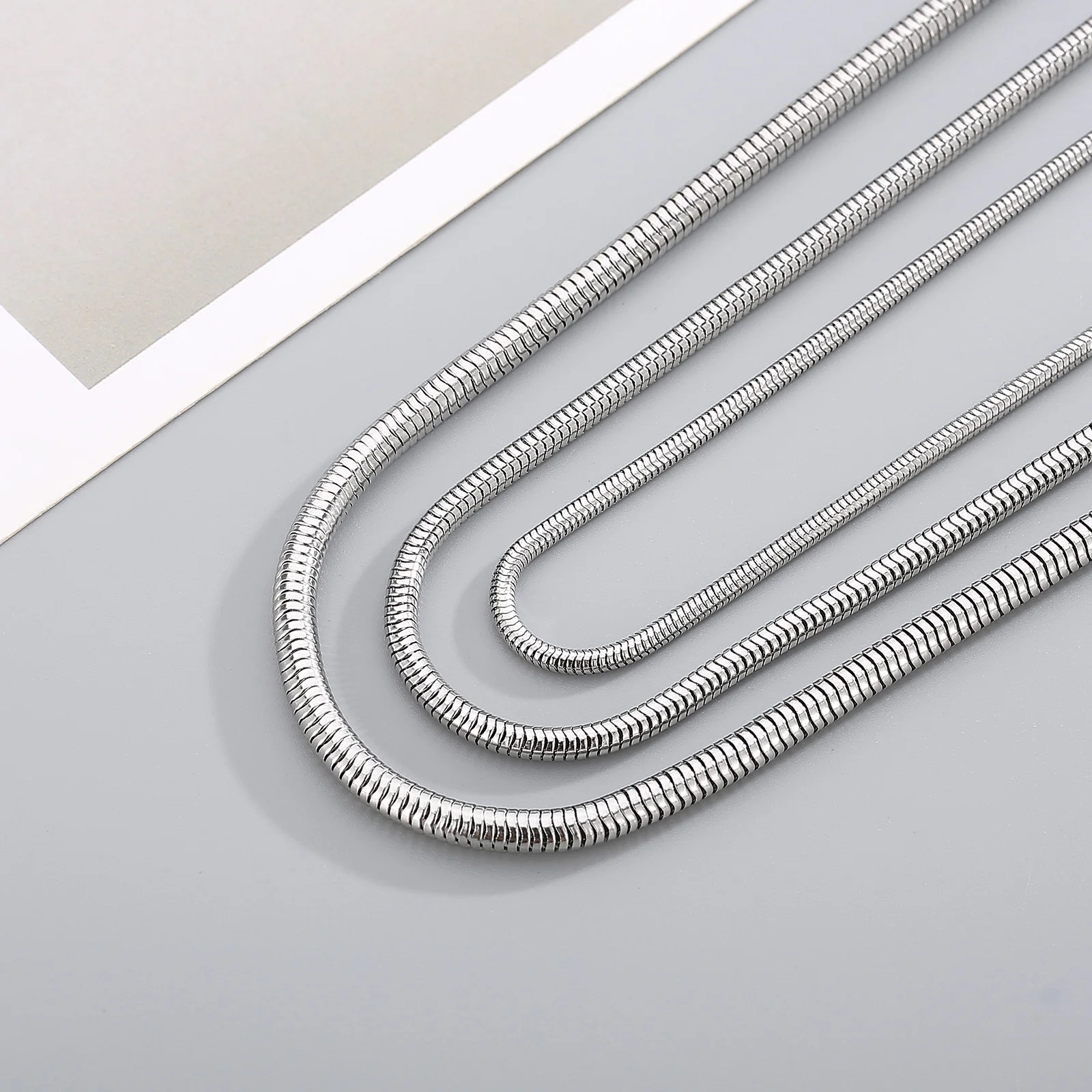 Ожерелье женское и мужское из нержавеющей стали под змеиную цепочку 2 5/3/4 мм |