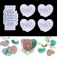 love coaster silicone mold diy english letter heart shaped tea cup pad coaster mold for resin jewelry making home decoration