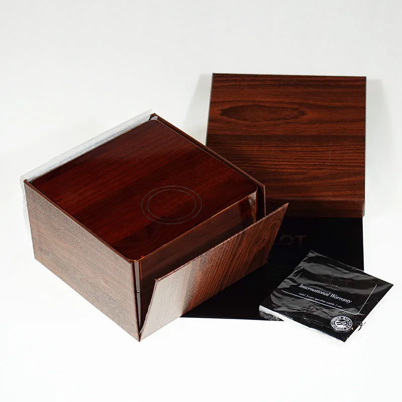 Черные роскошные деревянные Брендовые Часы подарочный набор Hu Box с буклетом