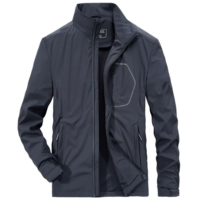 

2022 Spring And Autumn New Men's Simple Stand-up Collar Quick-drying Men's Jacket Men's Outdoor Casual Jacket Tops