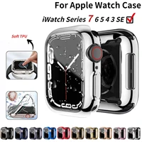 tpu protective shell for apple watch case 45mm 41mm 44mm 42mm 40mm 38mm anti drop protection glass case for series 7 6 5 4 se 3