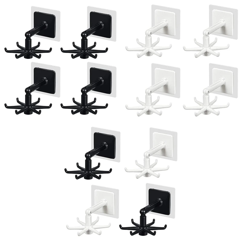 

360 Degrees Rotated Kitchen Wall Hooks Self Adhesive Storage Tools Keychain Universal Handbag Key Hooks Shower Hook