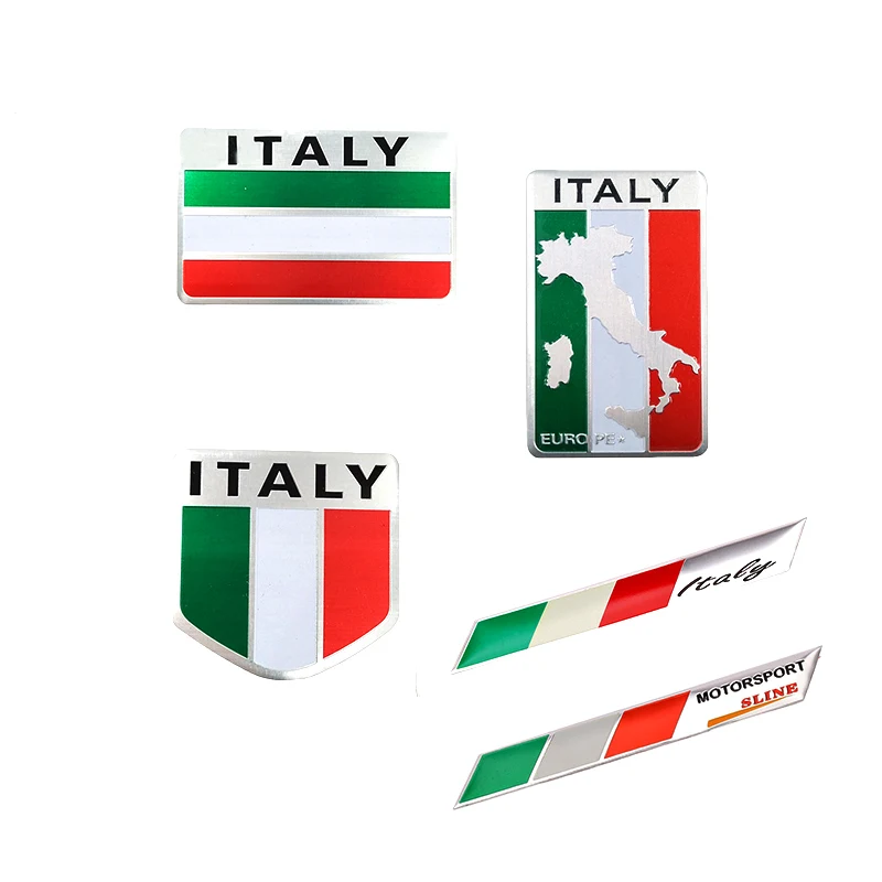 

Universal 3D Aluminum Metal Motorcycle Bicycle Decal Italian National Flag Map Car Stickers For Bmw E46 Volkswagen Audi BMW E90