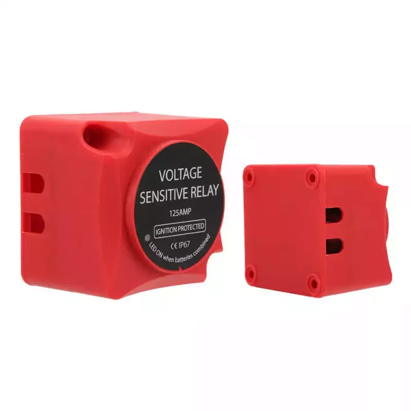 Battery Charging Relay Portable Dual Battery Isolator Red for Yacht for RV enlarge