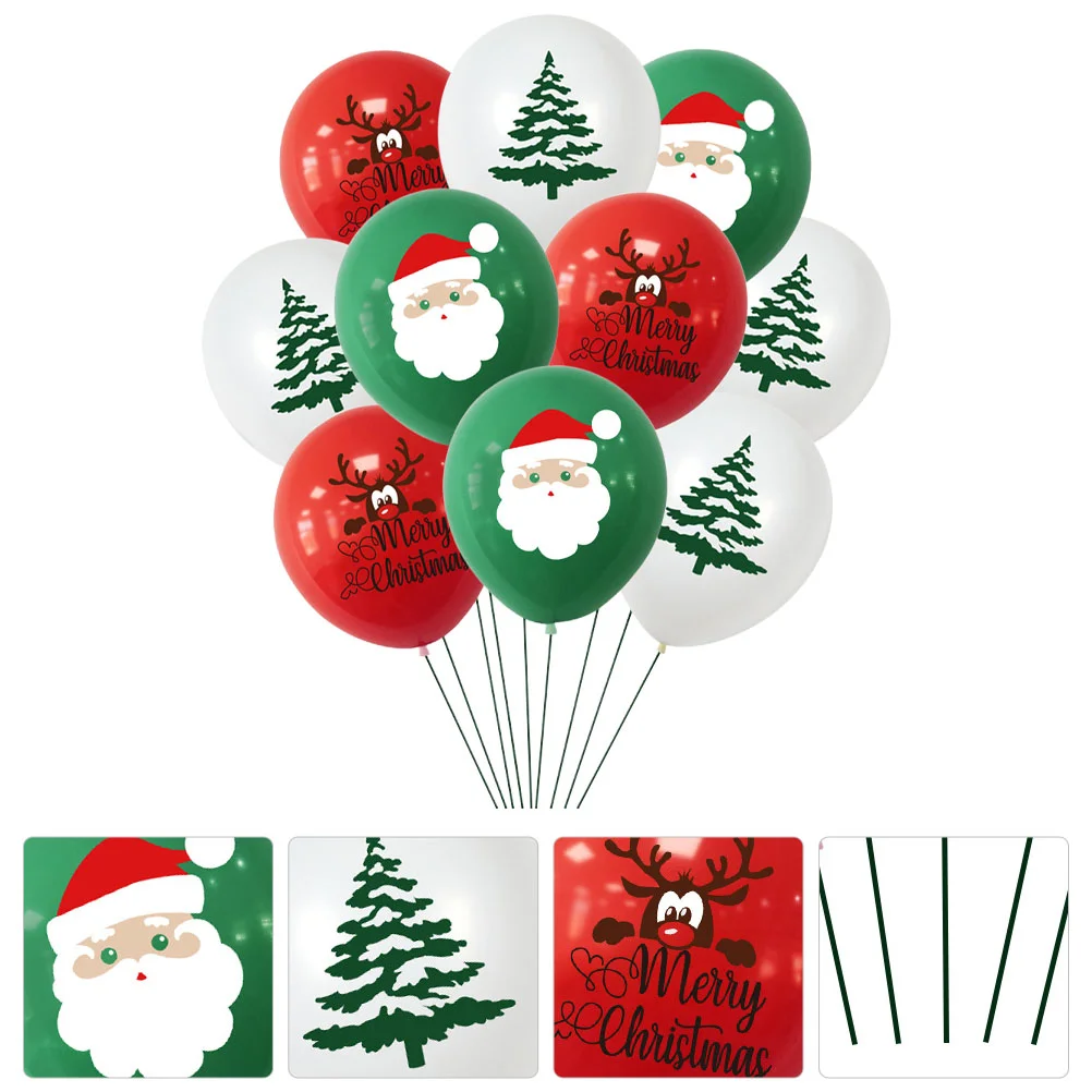 

Balloons Christmas Party Latex Holiday Balloon Decorations Kids Hulium Cute Supplies Round Favor Gift Merry Santa Tree Birthday