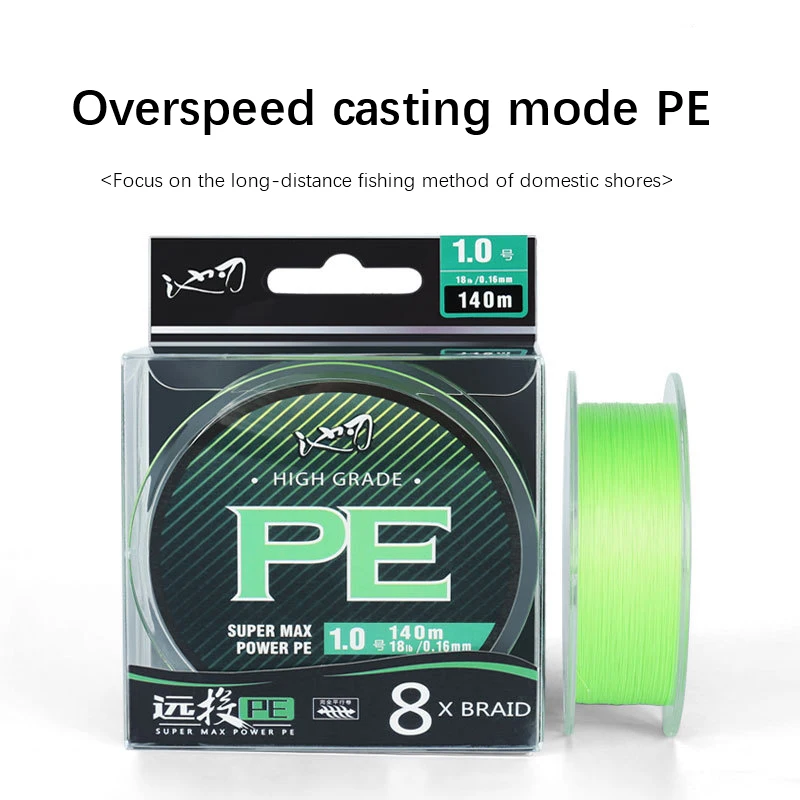 

Леска рыболовная плетеная из ПЭ, 8 нитей, 100/140 м