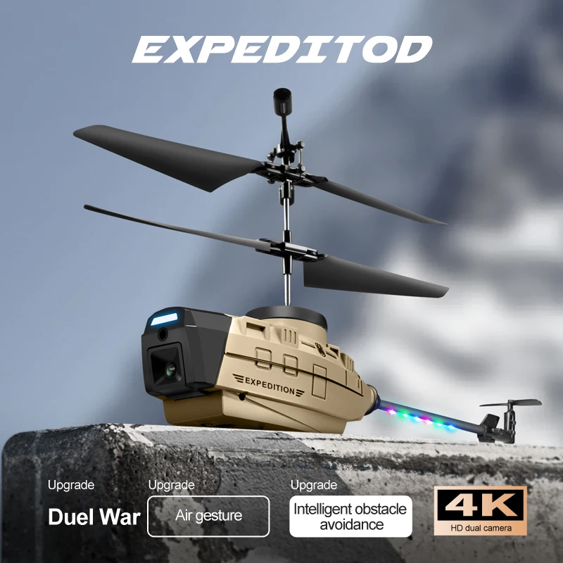 

2023 New RC Helicopter Mini Drone With 4K Camera Gesture Sensing with Dron RC Plane Quadrocopter Remote Control FPV Toy Gift
