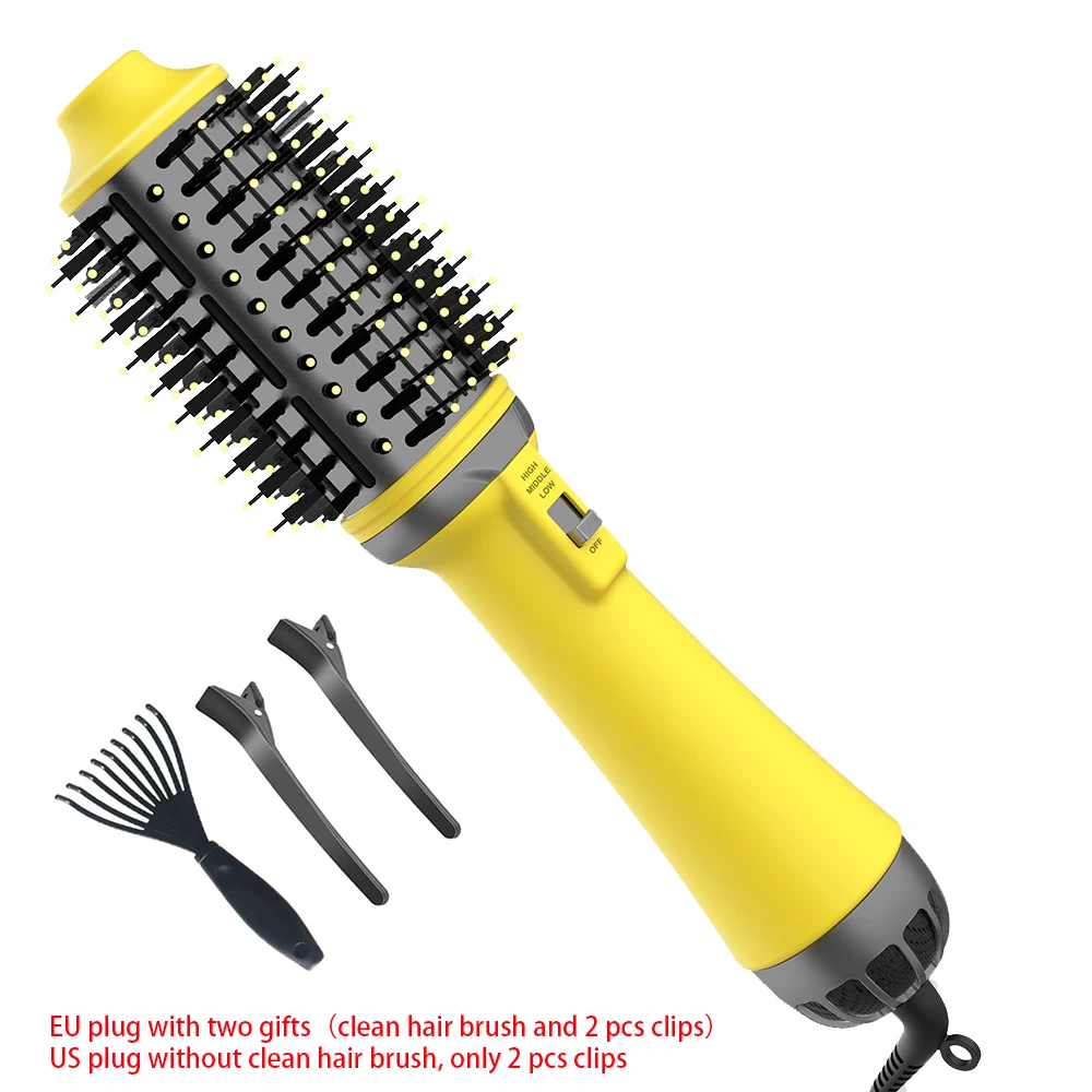 Горячий воздух кисть 3 в 1 фен для волос выпрямитель бигуди щипцы завивки гребень