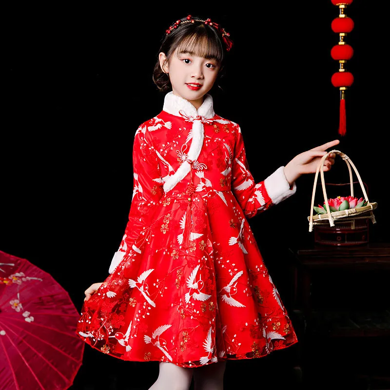 

Новинка, плотное платье принцессы Hanfu в китайском стиле ретро, вечернее праздничное новогоднее поздравительное платье, Qipao